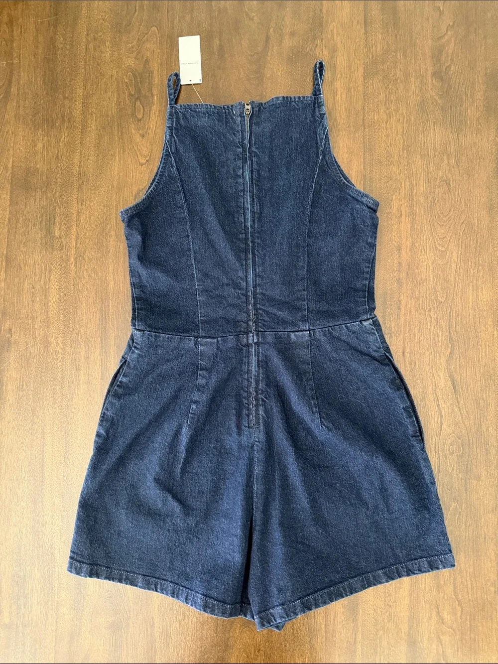 NWT Abercrombie & Fitch Dark Blue Denim Romper M Tall - Picture 2 of 3